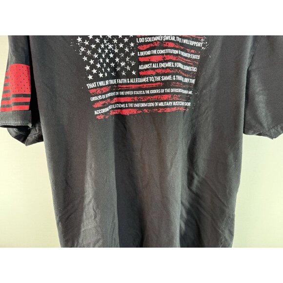 Grunt Style Mens XXL Military THE OATH American Flag Veteran Tshirt Black - Picture 3 of 12